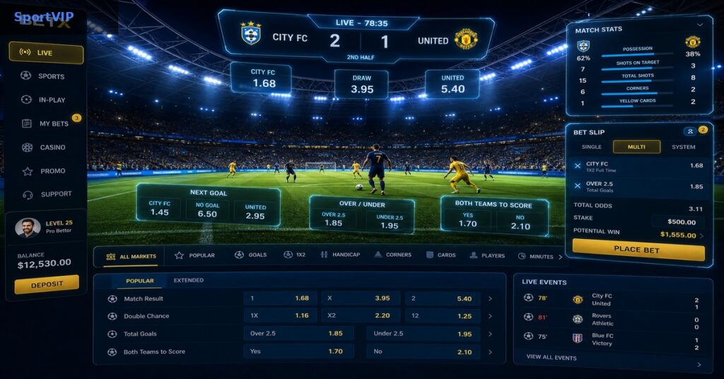 Como Aproveitar Odds em Tempo Real no Futebol na SportVip