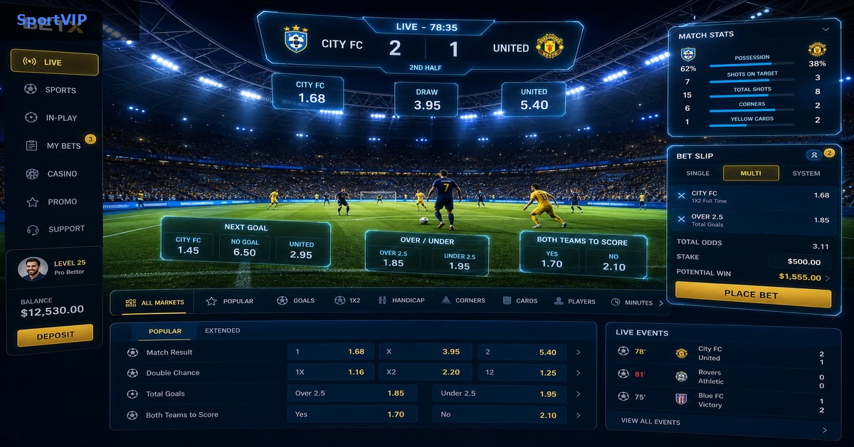 Como Aproveitar Odds em Tempo Real no Futebol na SportVip